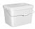 Комплект Ведро 20,0л прямоуг. белое с метал. ручкой + Крышка д/ведра 20,0л прямоуг. белая (388*283) Белый - фото