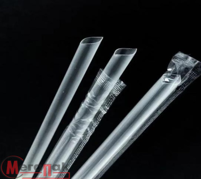 Соломка для коктейлей 10*240 мм 1/250 прямая, позрачная, в индивидуальной упаковке Прозрачный - фото