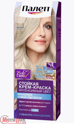 Крем-краска для волос ПАЛЕТТ Жемчужный блондин тон А10  - фото