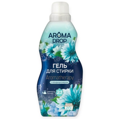 Гель для стирки Aroma Drop Aromatherapy Свежесть Лотоса 2в1 с кондиционером 1 л  - фото