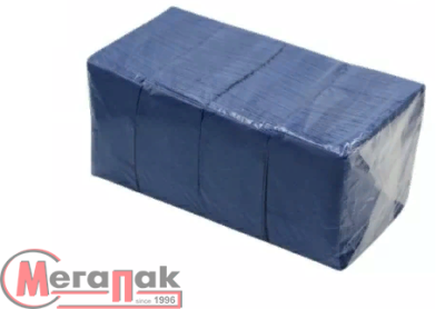 Салфетки бумажные 33*33см, 2сл, синие, 200л, 1/4 слож Синий - фото