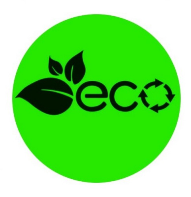 Этикетка Круг d39 (1/100) Знак ECO с листом зеленая Зеленый - фото