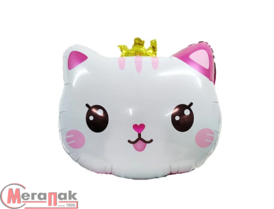 Шар с клапаном (13''/33 см) Мини-фигура, Котенок Принцесса, 1 шт.  - фото