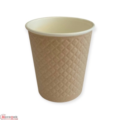 Стакан бумажный д/гор двуслойный 250 мл Waffle Kraft крафт 25шт, арт. ЕМ80-280 Коричневый - фото