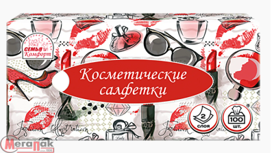 Салфетки косметические нон-стоп “Семья и комфорт" в коробке, 2-сл, 100шт, арт. 274404 Белый - фото