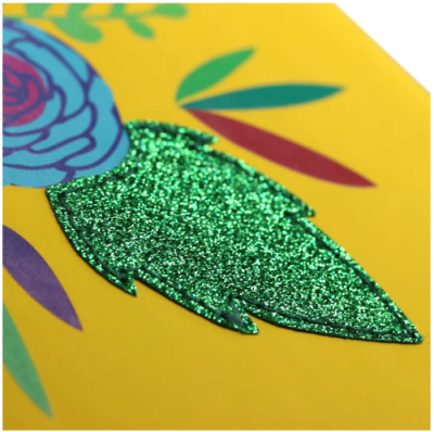 Блокнот для зап. B6, 80л GET GLITTER! Дизайн 10 переплет иск.кожа БГЛ6802983 (15) Желтый - фото