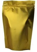 Пакет 135*200 Дой Пак металлизированный золотой матовый с замком зип-лок, 50 шт Золотой - фото
