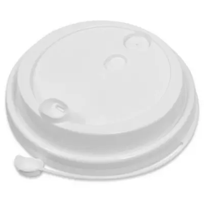 Крышка для стакана бумажного PP D-90мм с клапаном, белая, 50 шт Белый - фото
