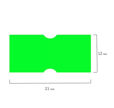 Этикет-лента BRAUBERG 21*12мм прямоугольная, зеленая, КОМПЛЕКТ, 5 рул по 600шт Зеленый - фото