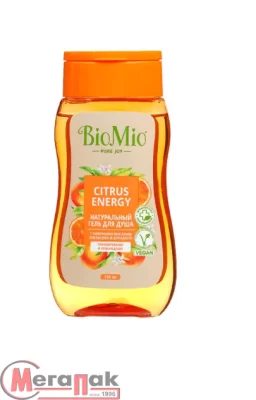 BioMio. Натуральный гель для душа с эфирными маслами апельсина и бергамота, 250мл (12) 016.44276.01 Оранжевый - фото