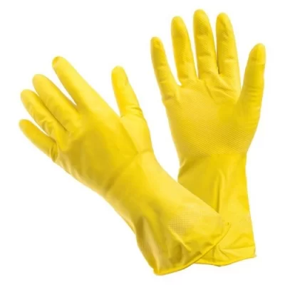 Перчатки резиновые желтые "M" Желтый - фото