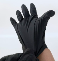 Перчатки из черн.нитрила б/прис. L (100шт)(10) ндс 20% Черный - фото