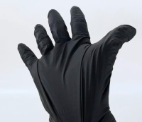 Перчатки из черн.нитрила б/прис. L (100шт)(10) ндс 10% Черный - фото